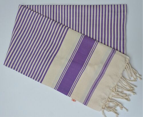 Fouta rayée lilas