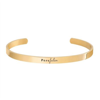 Golden cuff bracelet with message - Père-fection