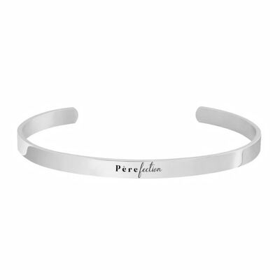 Silver cuff bracelet with message - Père-fection