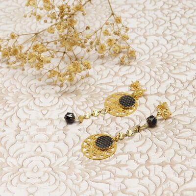 Orecchini con perline di fiori mandala modello art deco