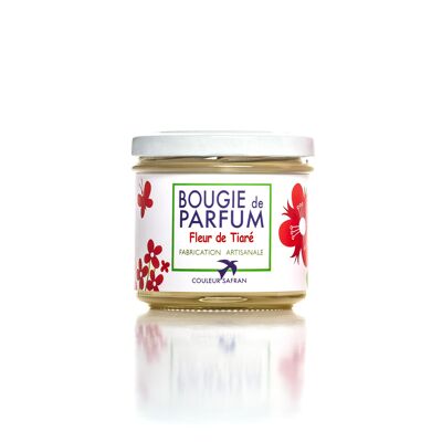 Bougie de Parfum Fleur de Tiare Artisanale & Végétale 100% made in France fait à,Grasse 110G