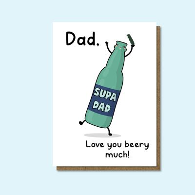 Tarjeta del Día del Padre: Te quiero mucho cerveza