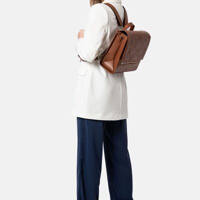Cosmos | Vegan backpack- shoulder bag brown