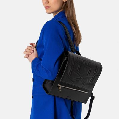 Cosmos | Vegan backpack- shoulder bag black