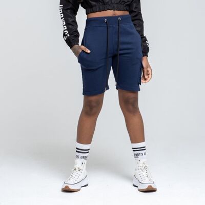 Navy Unisex Sweatshirt Cargo Shorts Large