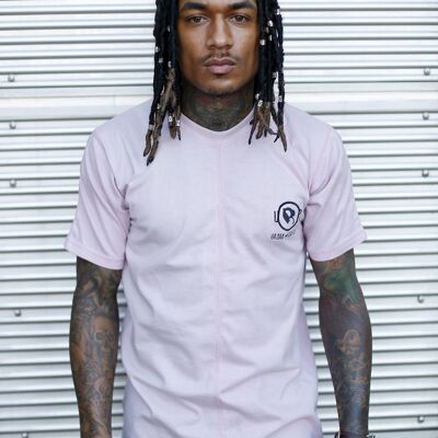 Baby Pink Slanted Longline T-shirt Small