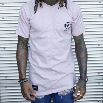 T-shirt long en biais rose layette Large