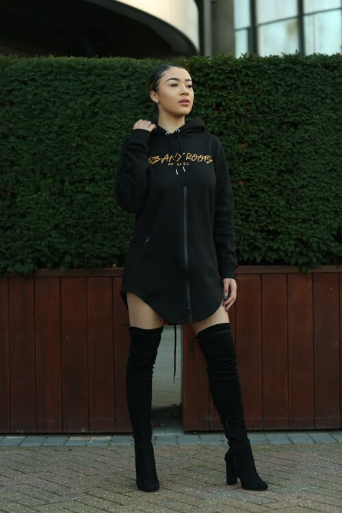 Black UNISEX Longline Hoodie Small