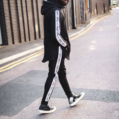 Black Funnel Neck Panel Tracksuit Small