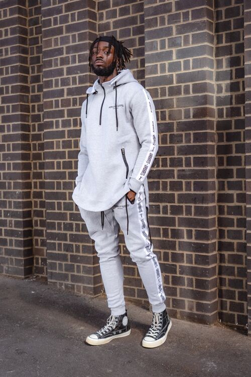 Grey Funnel Neck Panel Tracksuit Small