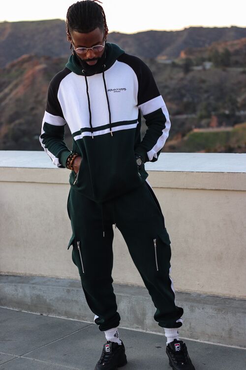 Forest Green Panel Tracksuit Small