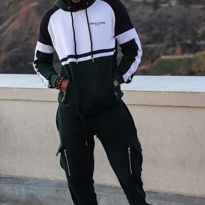 Forest Green Panel Tracksuit Small