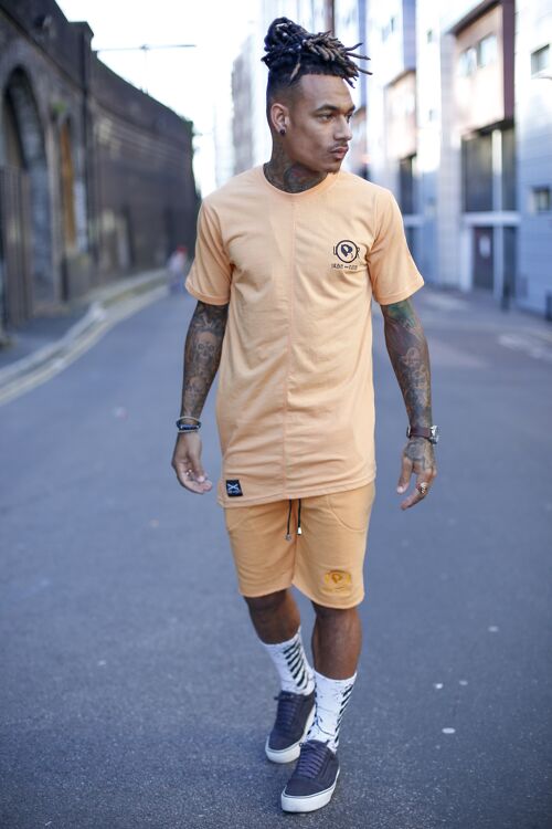 Salmon Slanted Longline T-shirt Medium