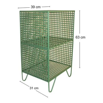 Table d'appoint carrée à 2 niveaux vert 4