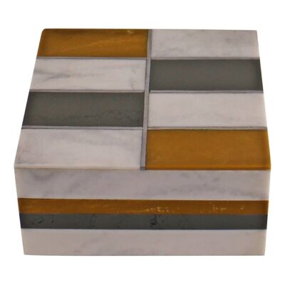 Joyero de resina con diseño abstracto, diseño 2, rectangular