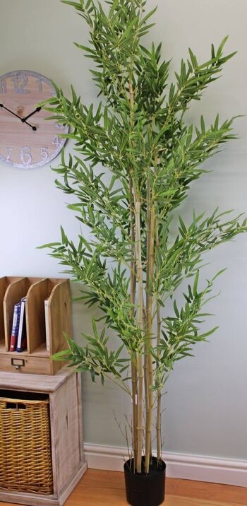 Bambou artificiel avec 7 véritables tiges de bambou, 200 cm 2