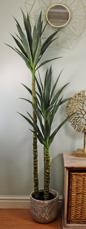 Yucca Artificiel Triple Tronc, 160cm 4