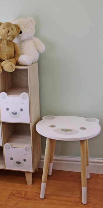 Table d'appoint en bois Baby Bear, motif ours 3