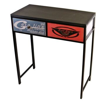 Table console noire à 2 tiroirs, design rétro aux tiroirs 3
