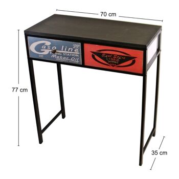 Table console noire à 2 tiroirs, design rétro aux tiroirs 4