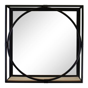 Étagère miroir avec cadre en métal noir, 40 cm 1