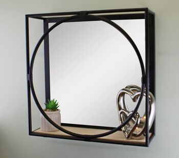 Étagère miroir avec cadre en métal noir, 40 cm 3