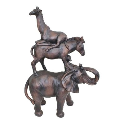 Ornement d'animaux à empiler effet bronze