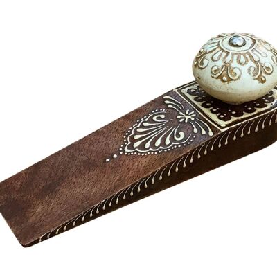 Brown Doorstop With Wooden Knob