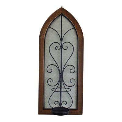 Aplique de pared de vela, diseño de ventana de iglesia