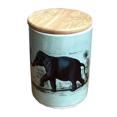 Ceramic Canister With Elephant