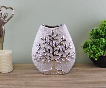 Vase Arbre De Vie Céramique Argent 20cm 3