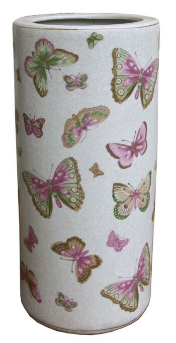 Porte-parapluie en céramique, motif papillon 1