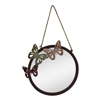 Miroir de jardin circulaire, motif papillon, 33 cm 1