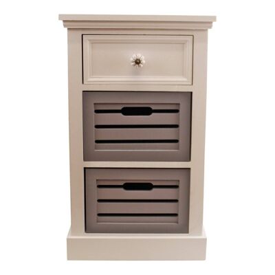 Contemporary Grey & White Chest Of Drawers, 3 Drawers