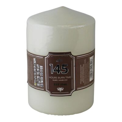 Bougie pilier crème, durée de combustion 145 heures