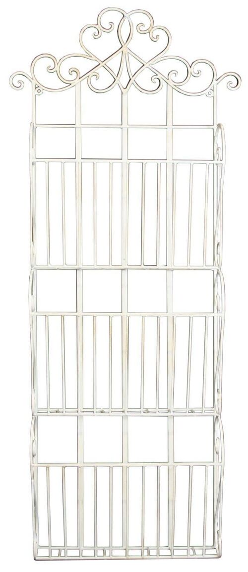 Cream Scroll Wall Hanging 3 Section Magazine Rack