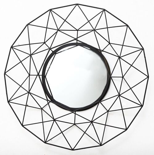 Geometric Mirror in Black 64cm