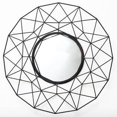 Specchio geometrico in nero 64 cm
