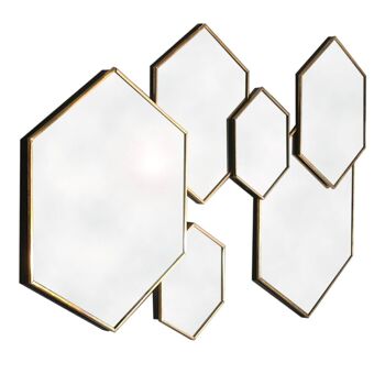Miroir Multi Cadre Doré - Hexagonal