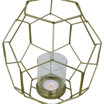 Gold Geometric Candleholder 21cm