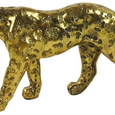 Leopard mit goldenem Glitzereffekt, 27 cm