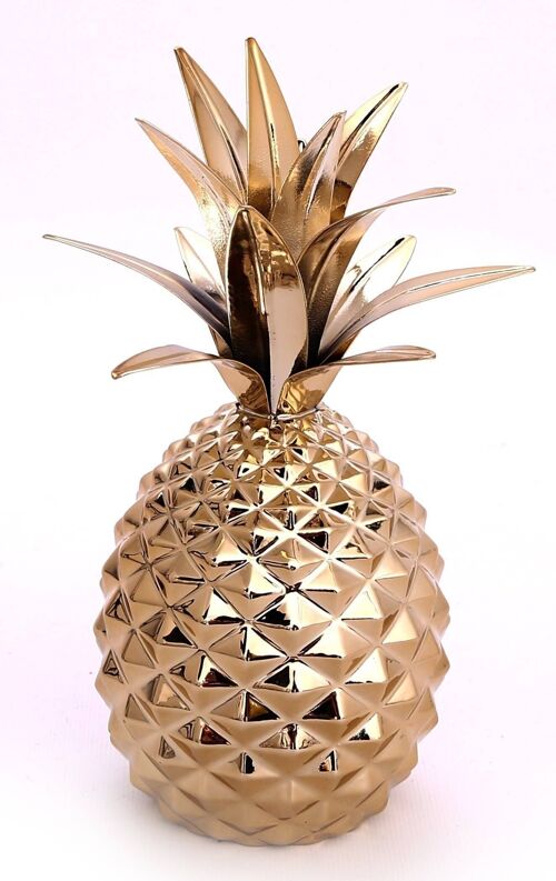 Gold Metal Pineapple Ornament 22cm