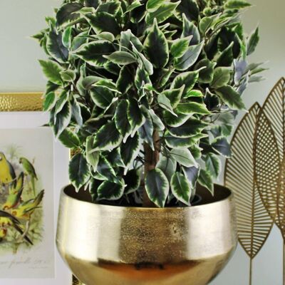 Gold Metal Planter/Bowl With Feet, 35cm