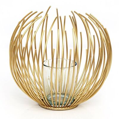 Gold Wire Candle Holder 16cm