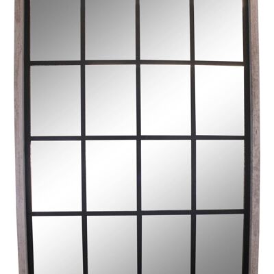Grauer Wandspiegel im Fensterstil 60x80cm