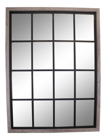Miroir Mural Style Fenêtre Gris 60x80cm 1