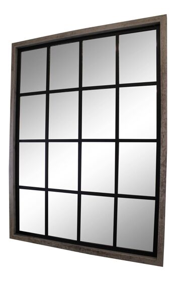 Miroir Mural Style Fenêtre Gris 60x80cm 2