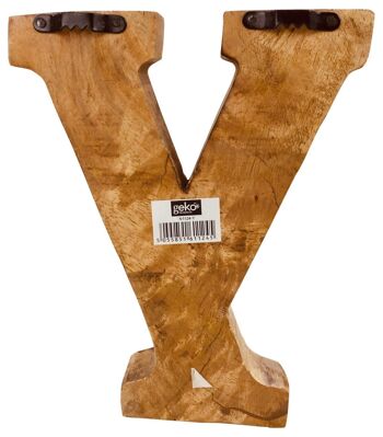 Lettre Y en relief en bois sculptée à la main 3