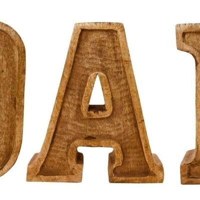 Handgeschnitzte Holzbuchstaben mit Prägung Papa
