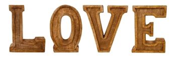 Lettres d'amour en relief en bois sculptées à la main 1